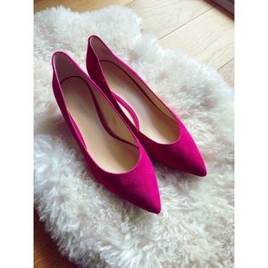 [Nine west] pink suede heel